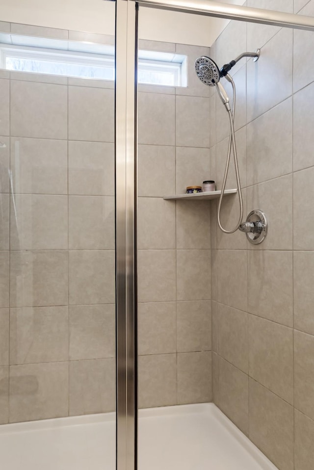 bathroom featuring a stall shower