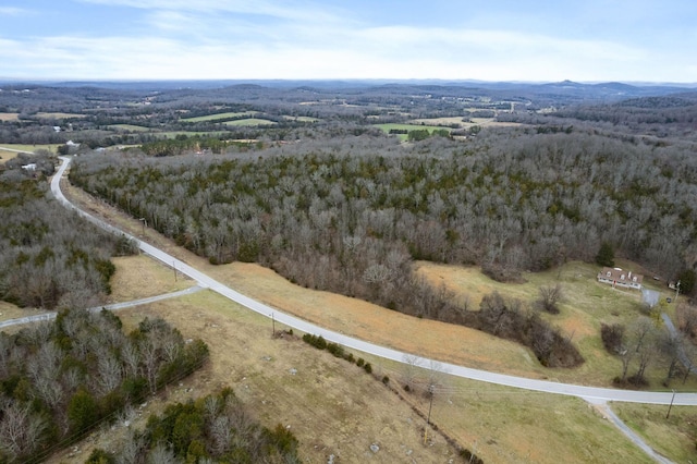 drone / aerial view with a rural view