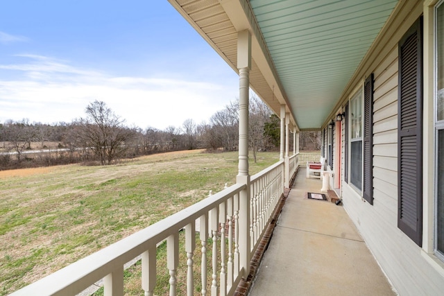 view of patio / terrace featuring a rural view