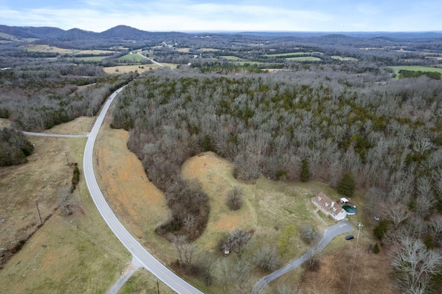 bird's eye view featuring a mountain view