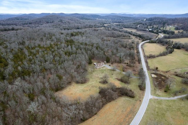 aerial view featuring a mountain view