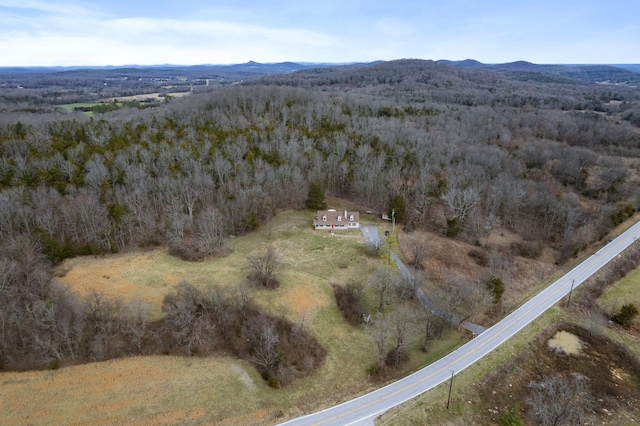 drone / aerial view with a mountain view