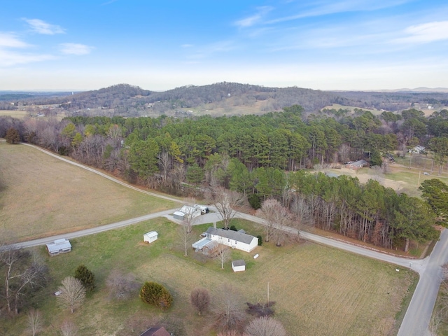 bird's eye view with a rural view