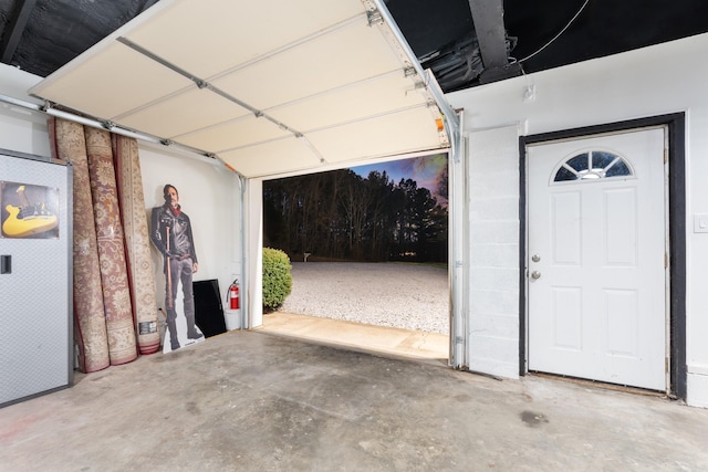 view of garage