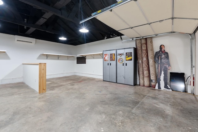 garage with a wall mounted AC