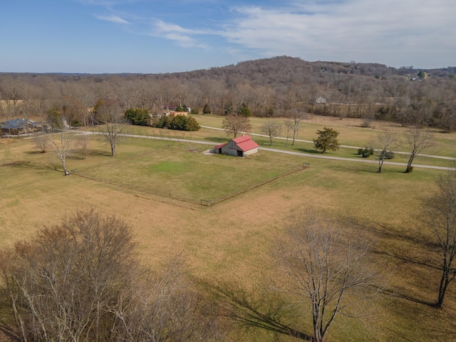 drone / aerial view with a rural view