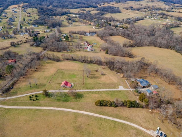 drone / aerial view with a rural view