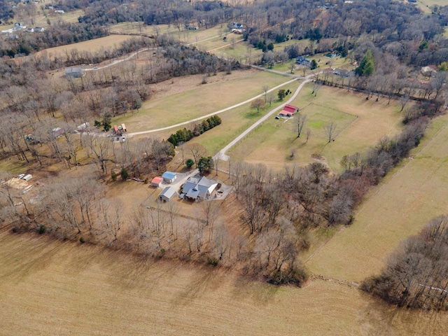 bird's eye view featuring a rural view