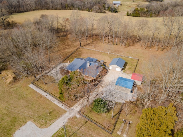 bird's eye view with a rural view