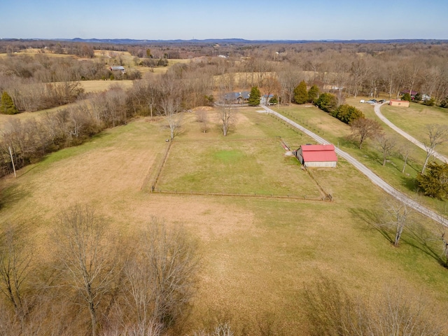 drone / aerial view featuring a rural view