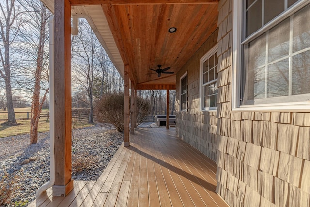 deck featuring ceiling fan