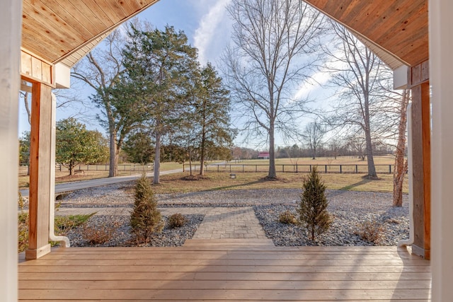 wooden terrace with fence