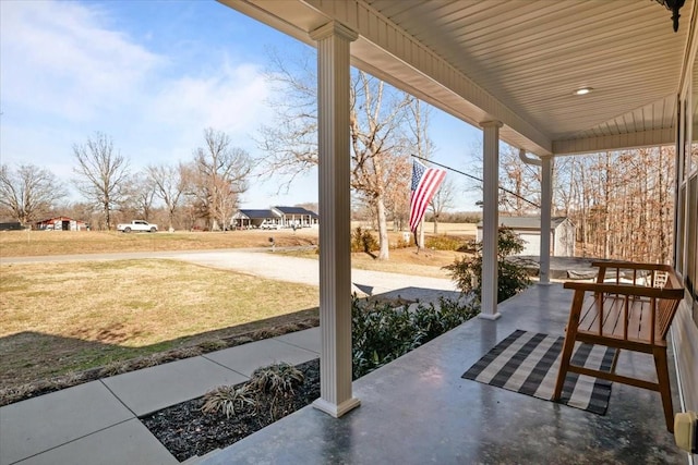 view of patio / terrace featuring covered porch