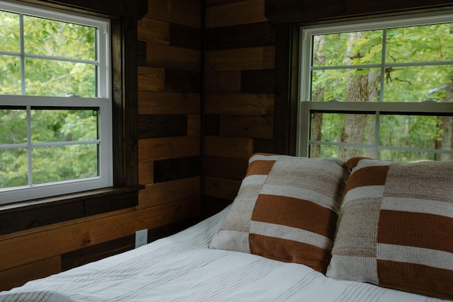 bedroom with multiple windows