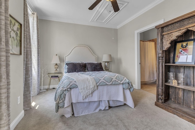 2112 Acklen Ave Unit 201, Nashville, TN 37212 - bedroom featuring baseboards, crown molding, and light colored carpet
