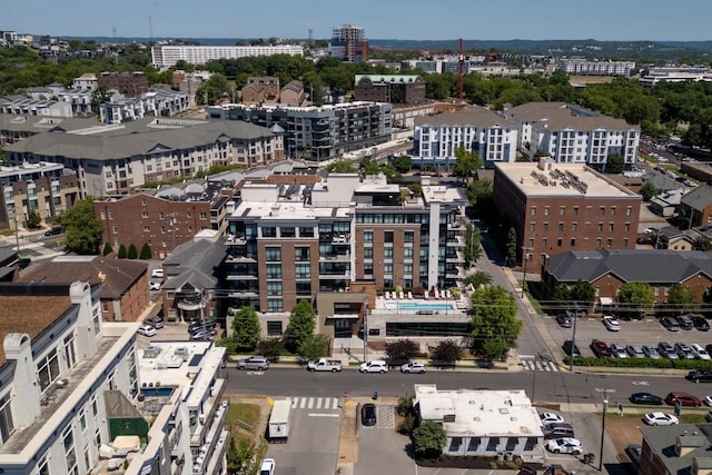 aerial view featuring a city view