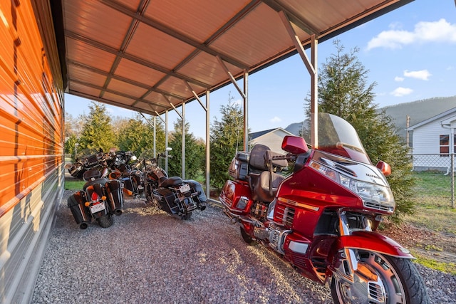 exterior space featuring a carport