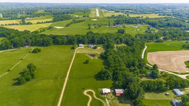 aerial view with a rural view