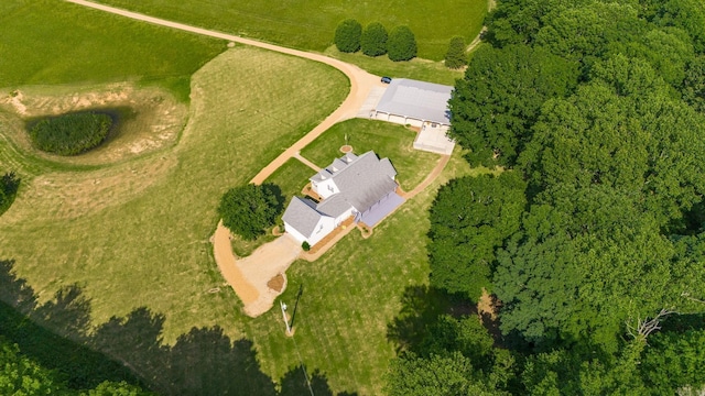 aerial view with a rural view