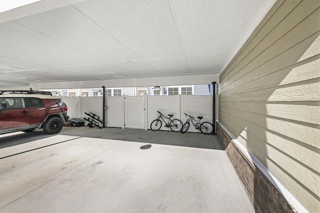 garage featuring fence