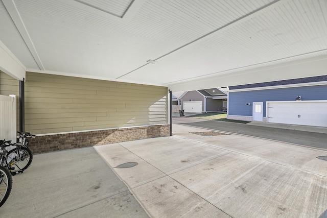 garage with driveway