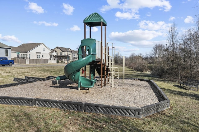 community playground with a lawn