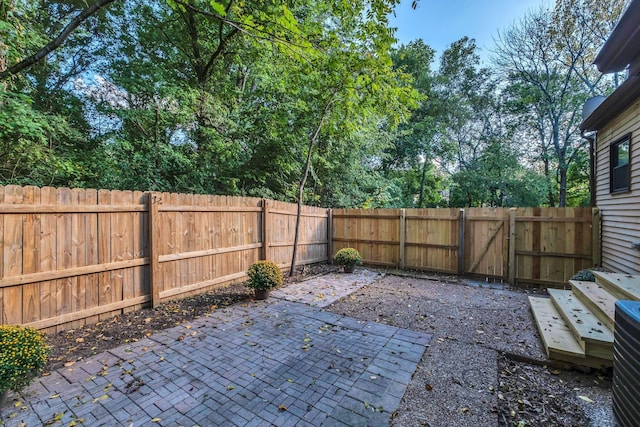 view of patio featuring a fenced backyard