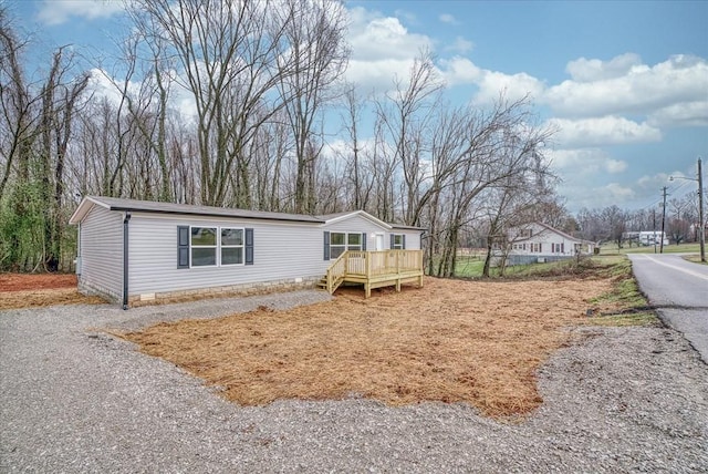 manufactured / mobile home featuring a deck