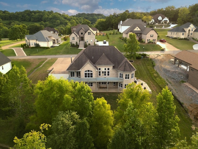 bird's eye view with a residential view