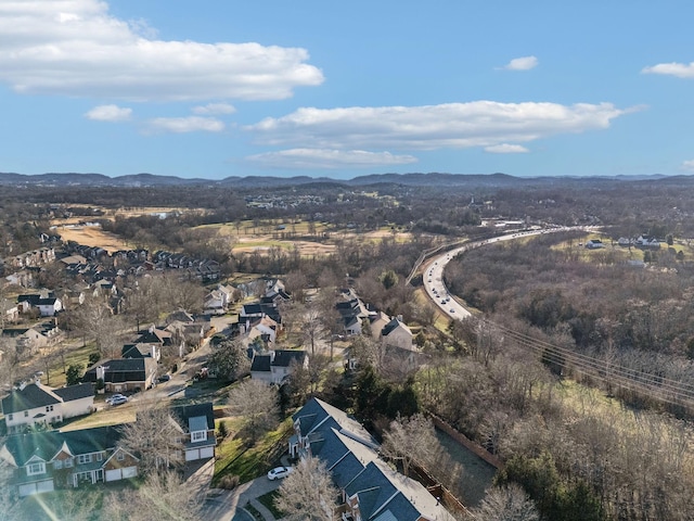 aerial view with a residential view and a mountain view