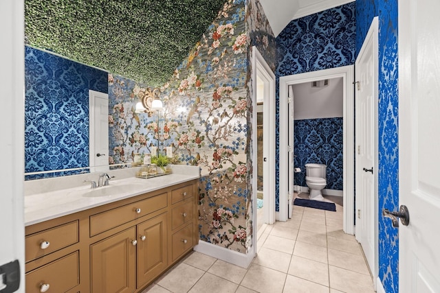 1465 New Columbia Hwy, Lewisburg, TN 37091 - bathroom with tile patterned floors, toilet, and wallpapered walls