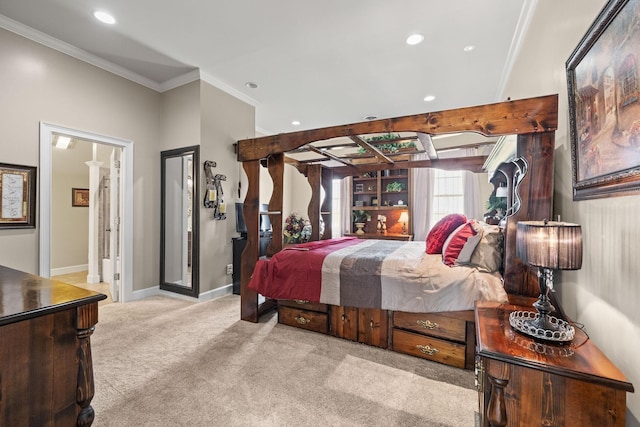 1465 New Columbia Hwy, Lewisburg, TN 37091 - carpeted bedroom featuring recessed lighting, baseboards, and ornamental molding