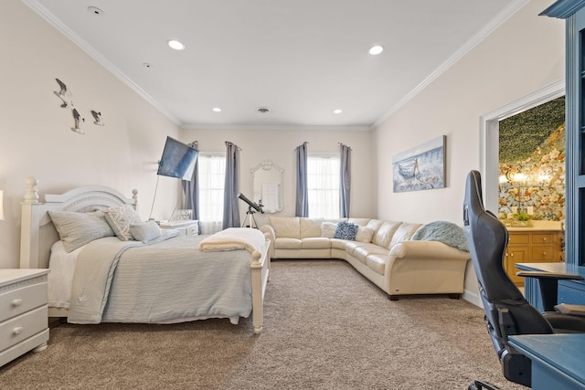 1465 New Columbia Hwy, Lewisburg, TN 37091 - carpeted bedroom with crown molding, recessed lighting, and baseboards