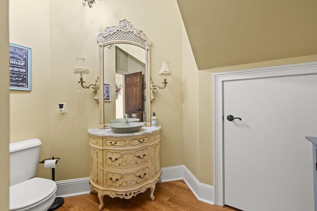 1465 New Columbia Hwy, Lewisburg, TN 37091 - bathroom with baseboards, toilet, wood finished floors, and vanity