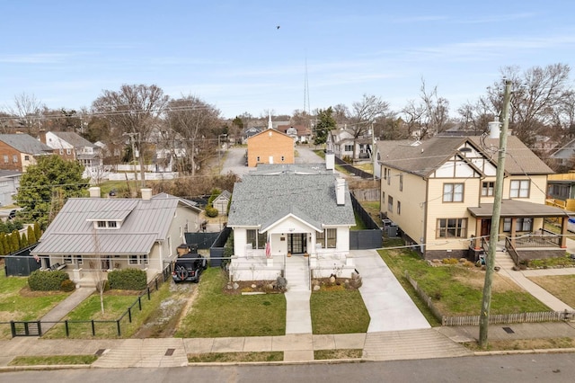 aerial view with a residential view