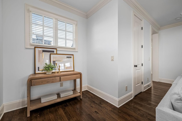 6054 Pelican Way, College Grove, TN 37046 - hallway with wood finished floors and crown molding