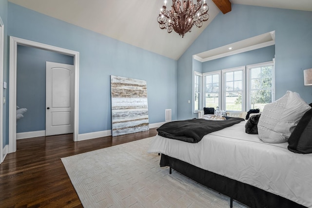 6054 Pelican Way, College Grove, TN 37046 - bedroom featuring a chandelier, wood finished floors, and recessed lighting