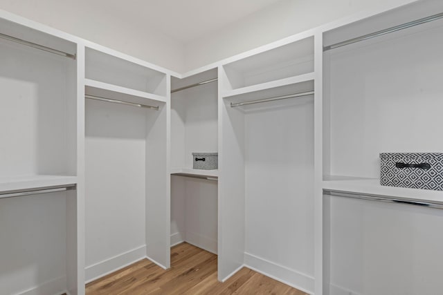 spacious closet with wood finished floors