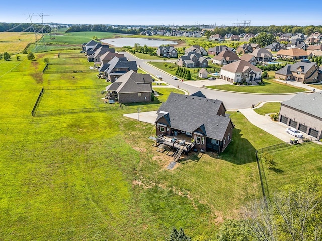 drone / aerial view with a residential view