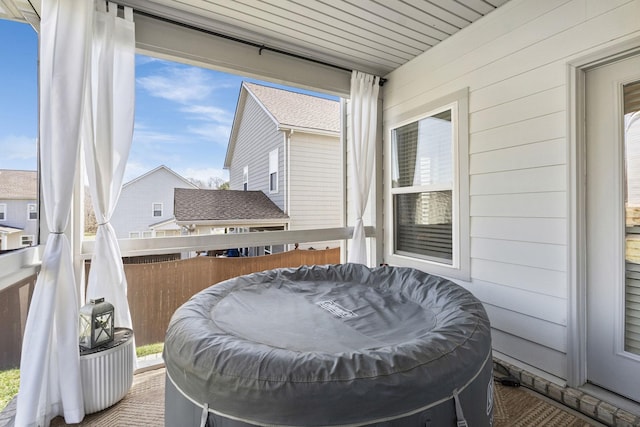 view of patio featuring fence