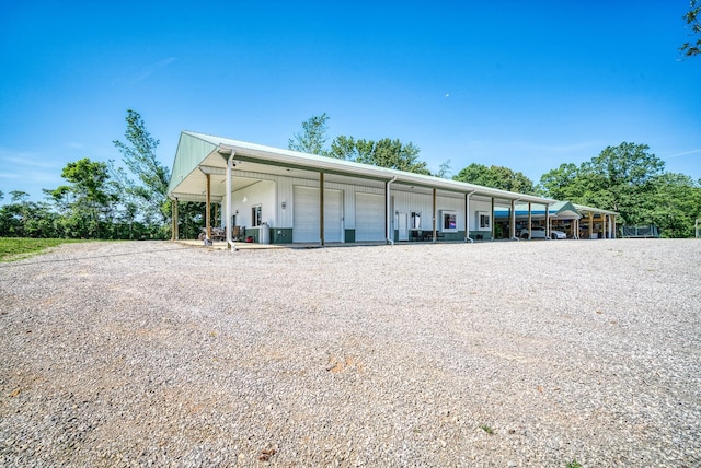 exterior space featuring a detached garage