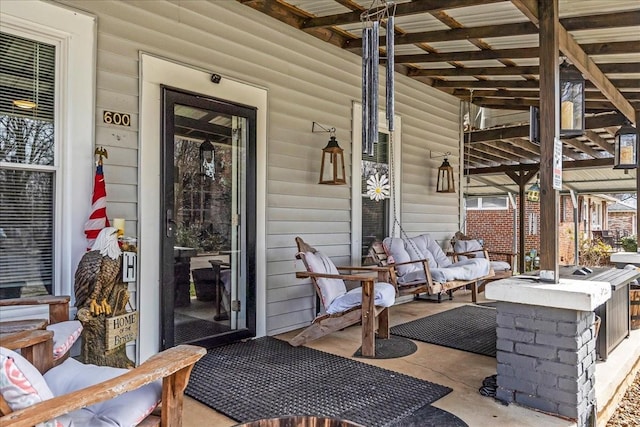 view of patio / terrace with a porch