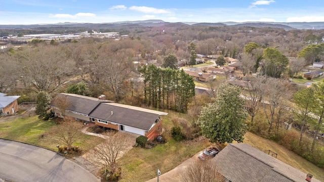 aerial view featuring a mountain view