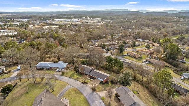 birds eye view of property featuring a residential view and a mountain view