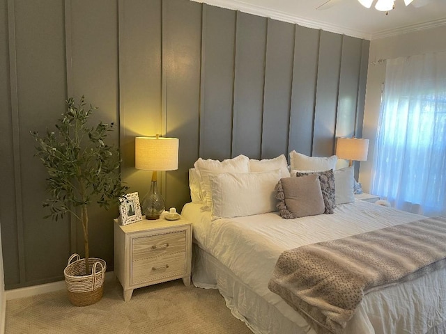 bedroom featuring crown molding