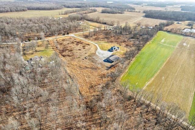 drone / aerial view with a rural view