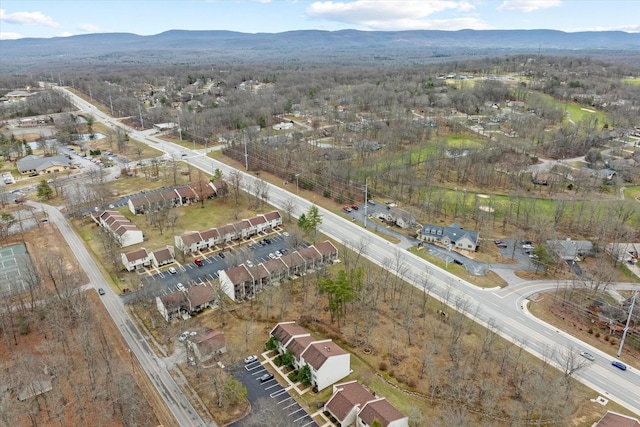 bird's eye view with a residential view and a mountain view