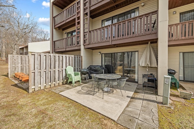 view of patio with a grill