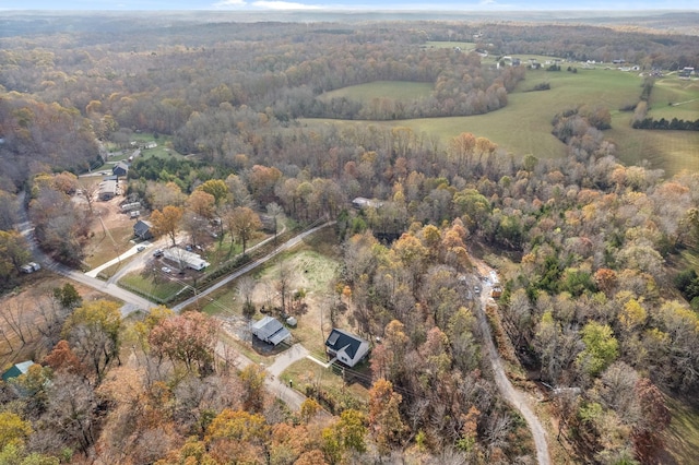 drone / aerial view with a forest view