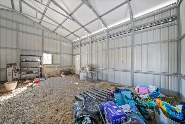 garage featuring metal wall